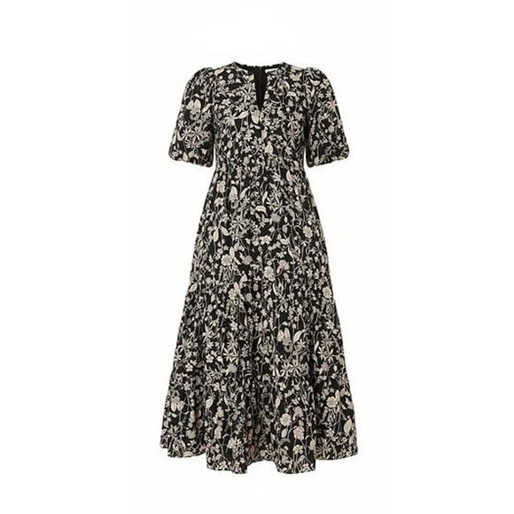 HYACINTH HOUSE Black & Tan Floral Cisco Maxi Dress Size M NWT - Picture 8 of 8